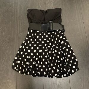 NWOT - Blue Brain - Black Polka Dot Sleeveless Dress
